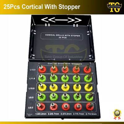 25 Pcs Dental Conical Drill Kit with Stopper, TGI's own catalogue photograph