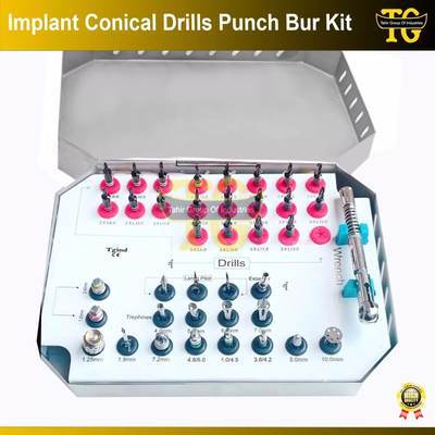 39 Pcs Dental Implant Conical Drills Punch Bur Kit, TGI's own catalog photograph