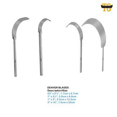 Abdominal Retractor Deaver Blade, surgical instruments, TGI's own catalog photograph