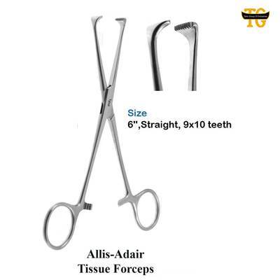 Adair Allis Tissue Forceps, surgical instruments, TGI's own catalog photograph
