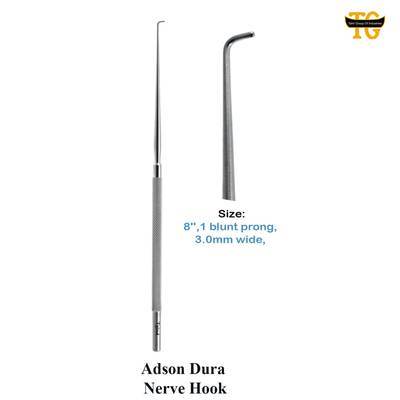 Adson Dura Nerve Hook, surgical instruments, TGI's own catalog photograph