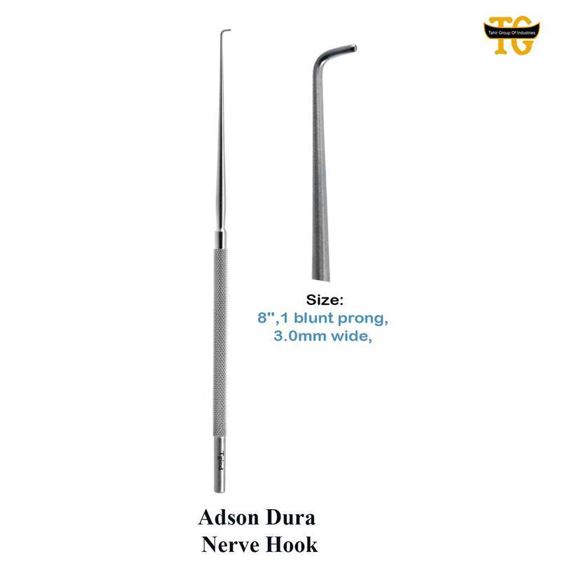 Adson Dura Nerve Hook, surgical instruments, TGI's own catalog photograph