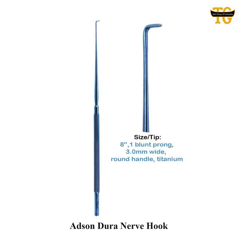 Adson Dura Nerve Hook, surgical instruments, TGI's own catalog photograph
