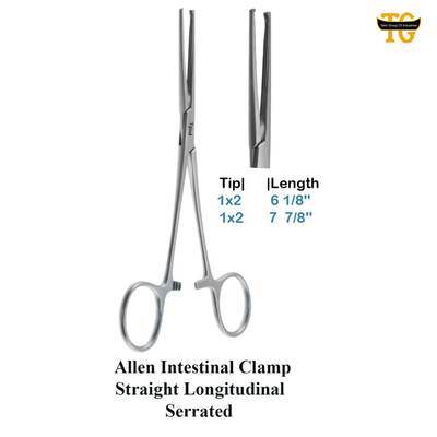 Allen Intestinal Clamp, surgical instruments, TGI's own catalog photograph