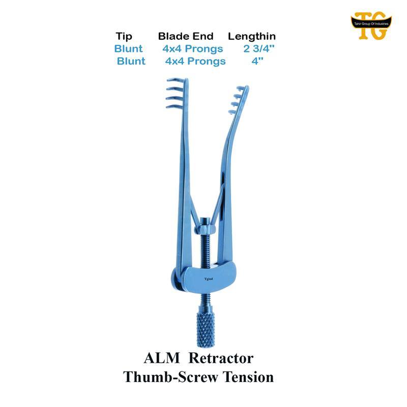 ALM Retractor Thumb-Screw Tension, surgical instruments, TGI's own catalog photograph