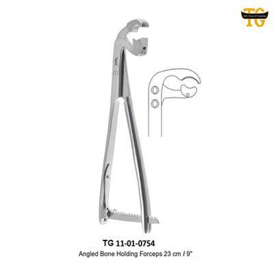Angled Bone Holding Forceps, orthopedic instruments, TGI's own catalog photograph