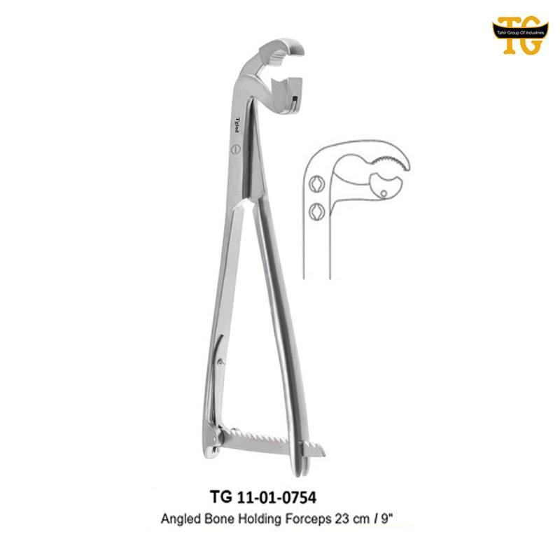 Angled Bone Holding Forceps, orthopedic instruments, TGI's own catalog photograph