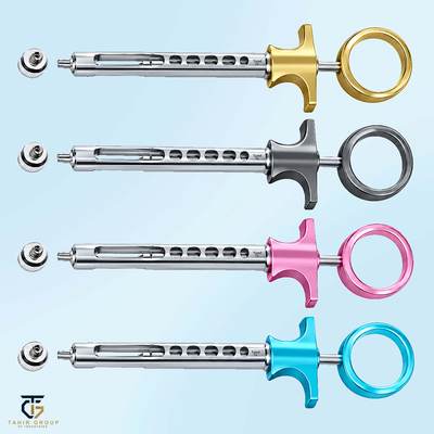 Aspirating Auto Passive Syringe 1.8 ml Color Range, dental instruments, TGI's own catalog photograph