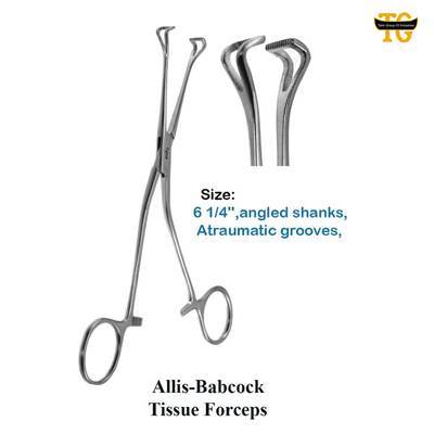 Babcock Allis Tissue Forceps, surgical instruments, TGI's own catalog photograph