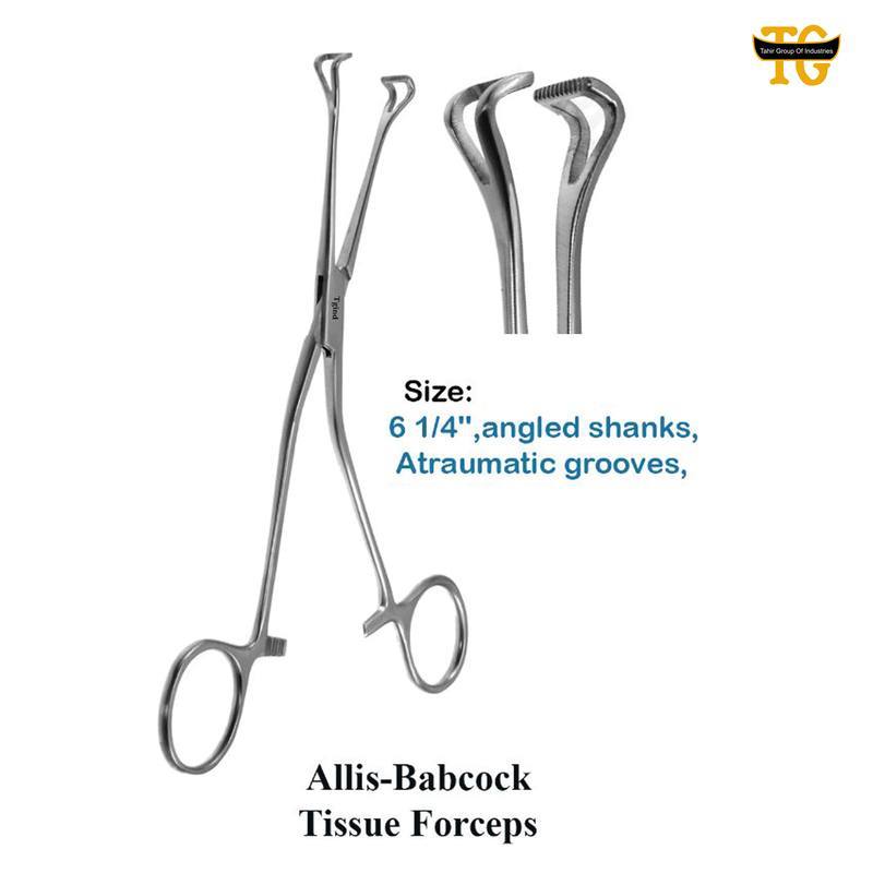 Babcock Allis Tissue Forceps, surgical instruments, TGI's own catalog photograph