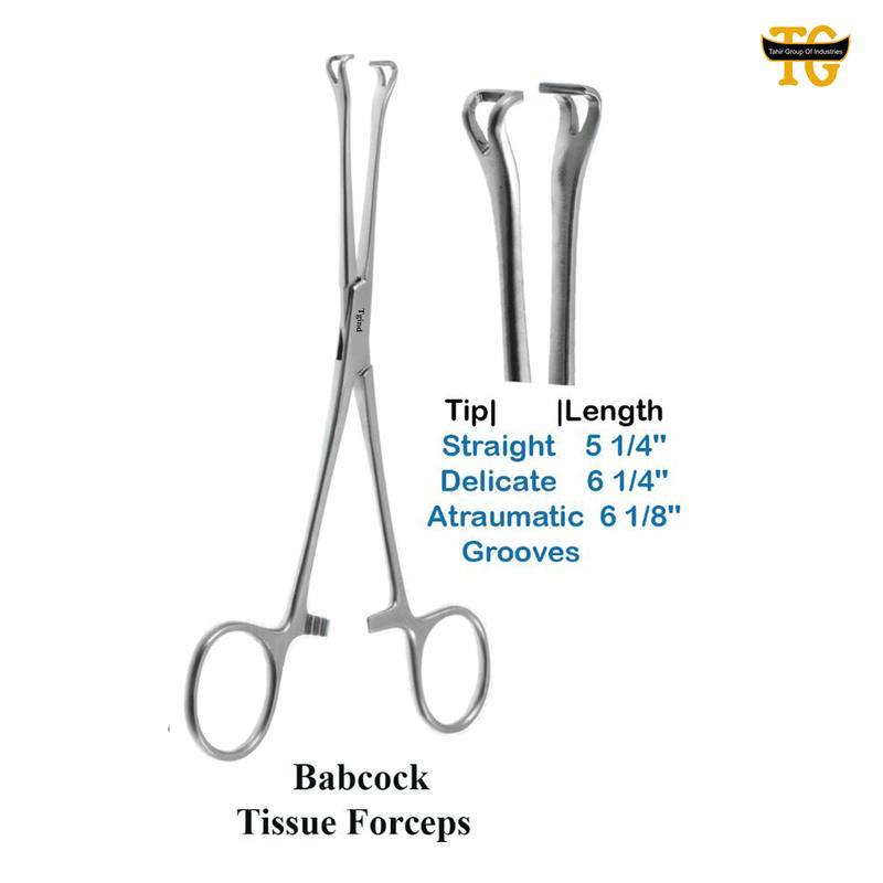 Babcock Tissue Forceps, surgical instruments, TGI's own catalog photograph
