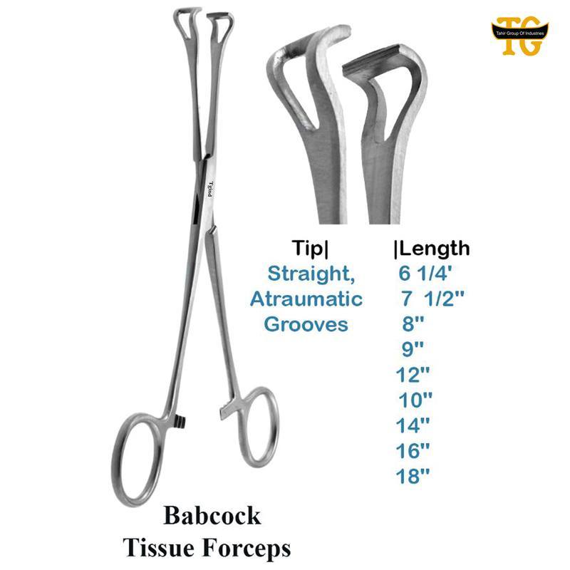 Babcock Tissue Forceps, surgical instruments, TGI's own catalog photograph