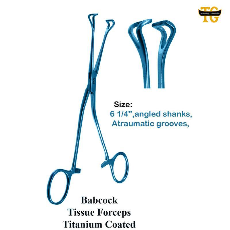 Babcock Tissue Forceps Titanium Coated, surgical instruments, TGI's own catalog photograph