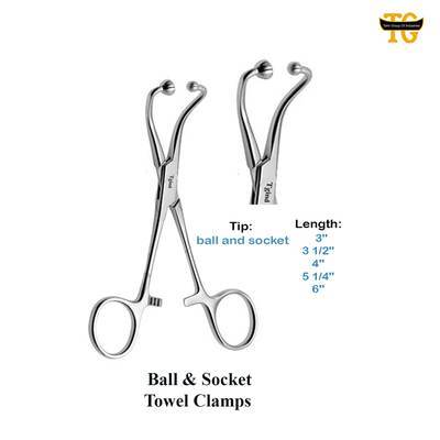 Ball & Sock Towel Forceps, TGI's own catalogue photograph