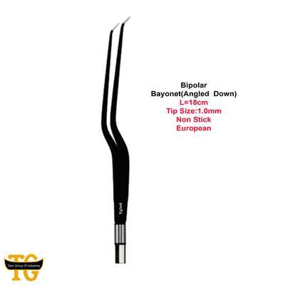 Bipolar Bayonet(Angled Down), electrosurgical instruments, TGI's own catalog photograph