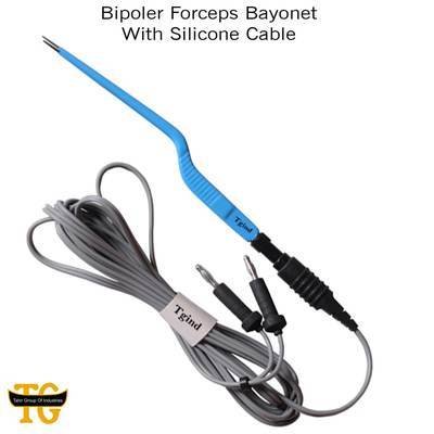 Bayonet Forceps With Silicone Cable, electrosurgical instruments, TGI's own catalog photograph