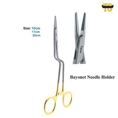 Bayonet Needle Holder, surgical instruments, TGI's own catalog photograph