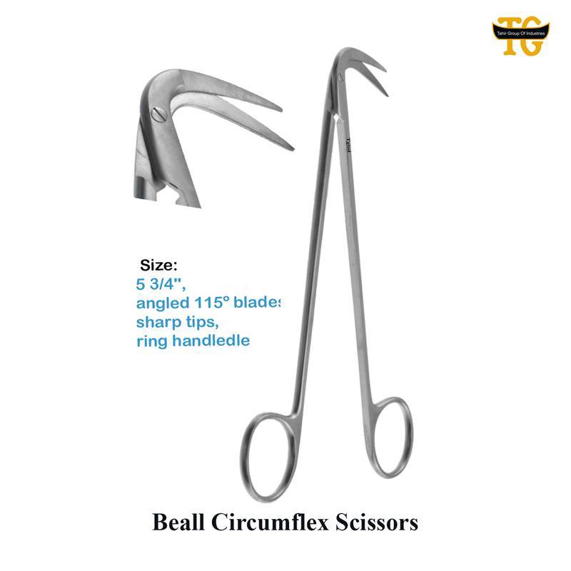 Bealle Circumflex Scissors, surgical instruments, TGI's own catalog photograph