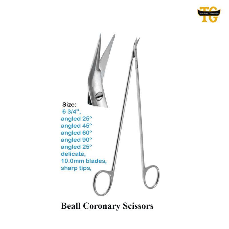 Bealle Coronary Scissors, surgical instruments, TGI's own catalog photograph