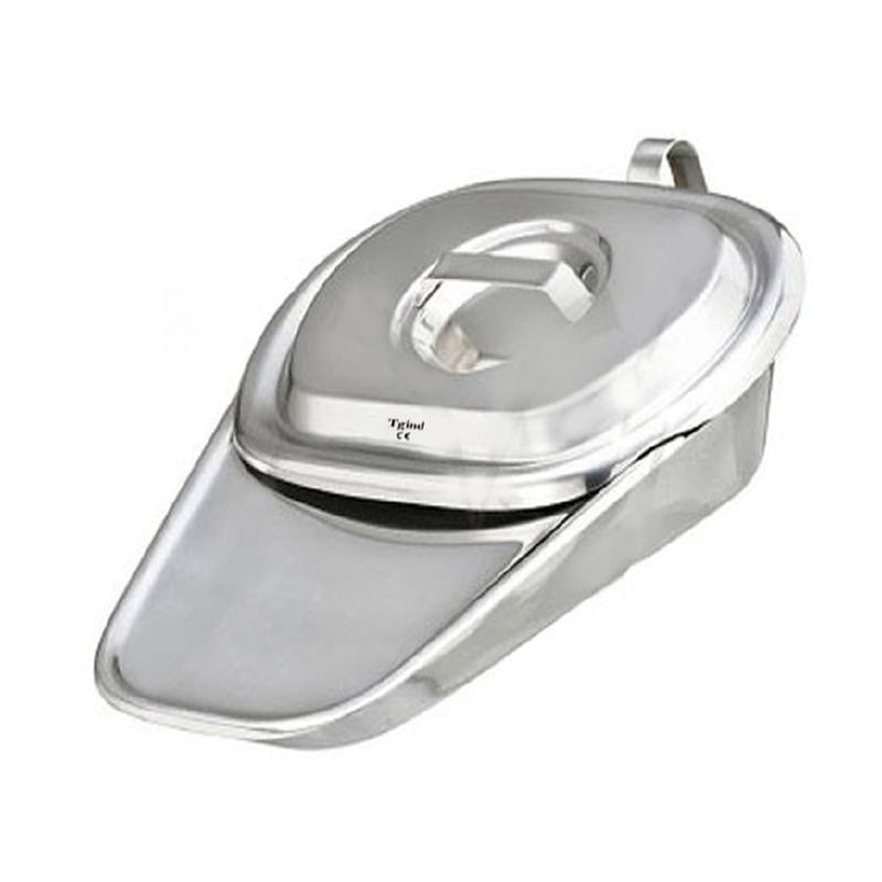 Bed Pan For Fracture Patient, hollowware and sterilization boxes, TGI's own catalog photograph