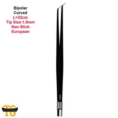 Bipolar Forceps Curved, electrosurgical instruments, TGI's own catalog photograph