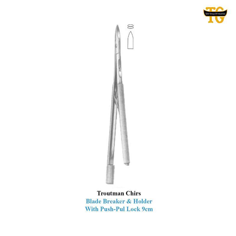 Troutman Chirs Blade Breaker & Holder With Push-Pul Lock, surgical instruments, TGI's own catalog photograph