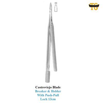 Castroviejo Blade Breaker & Holder With Push-Pull Lock, surgical instruments, TGI's own catalog photograph