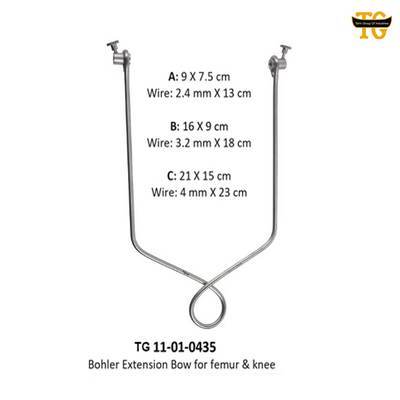 Bohler Extension Bow for femur & knee, orthopedic instruments, TGI's own catalog photograph