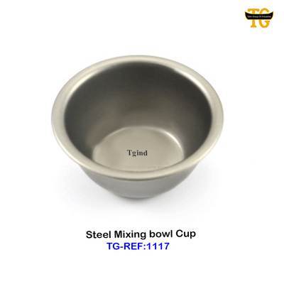 Steel Mixing Bowl Cup, dental instruments, TGI's own catalog photograph