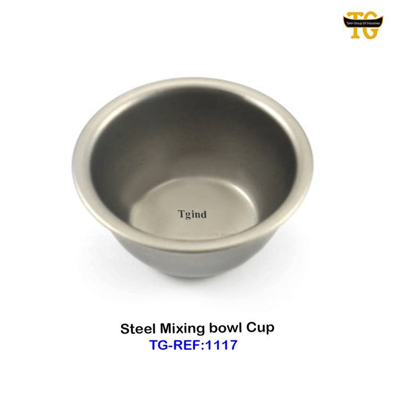 Steel Mixing Bowl Cup, dental instruments, TGI's own catalog photograph