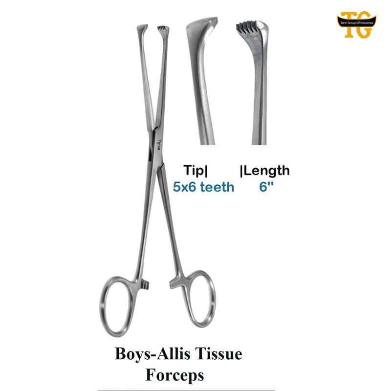 Boys Allis Tissue Forceps, surgical instruments, TGI's own catalog photograph