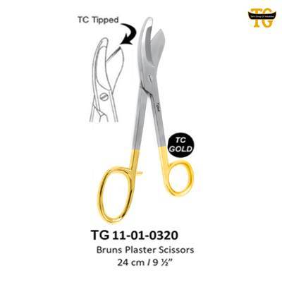 Bruns Bandage Scissors TC, orthopedic instruments, TGI's own catalog photograph