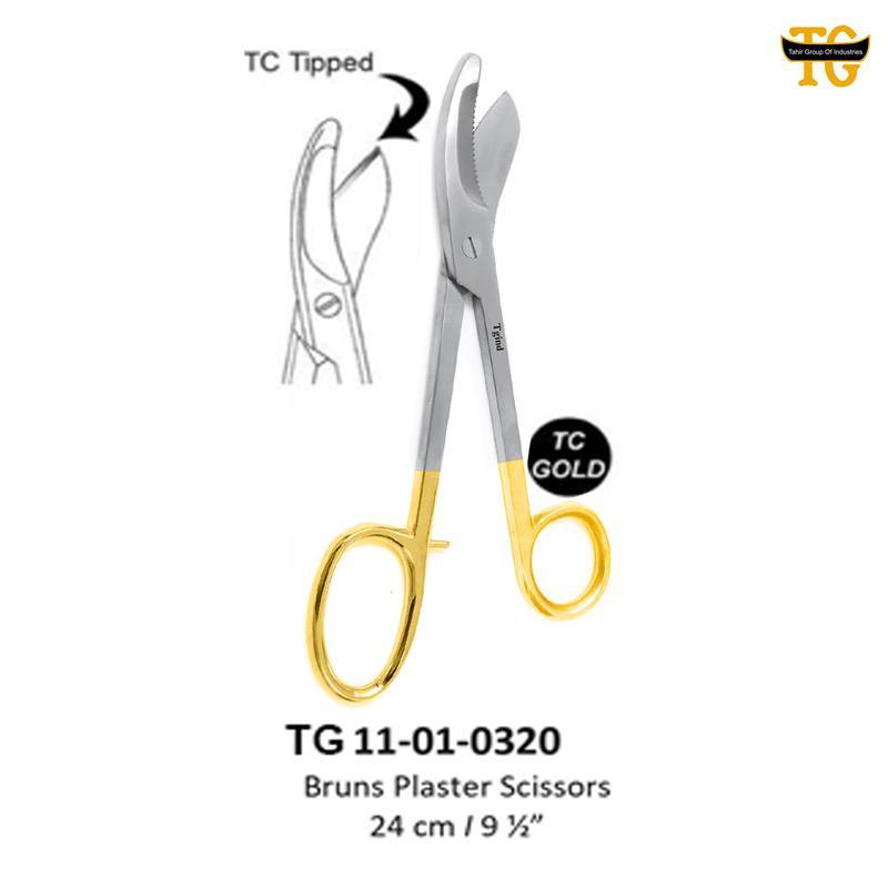 Bruns Bandage Scissors TC, orthopedic instruments, TGI's own catalog photograph