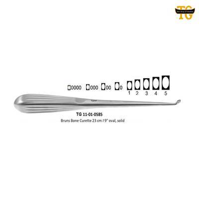 Bruns Bone Curette, orthopedic instruments, TGI's own catalog photograph