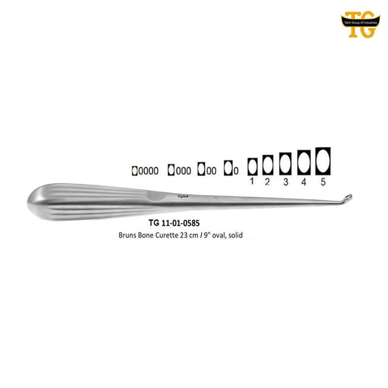 Bruns Bone Curette, orthopedic instruments, TGI's own catalog photograph