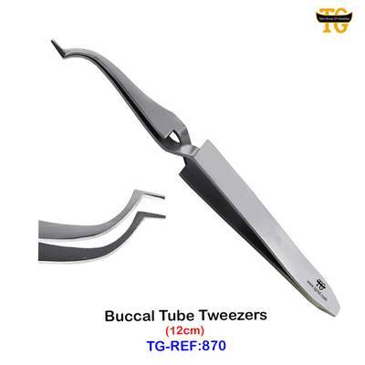 Buccal Tube Tweezers, dental instruments, TGI's own catalog photograph