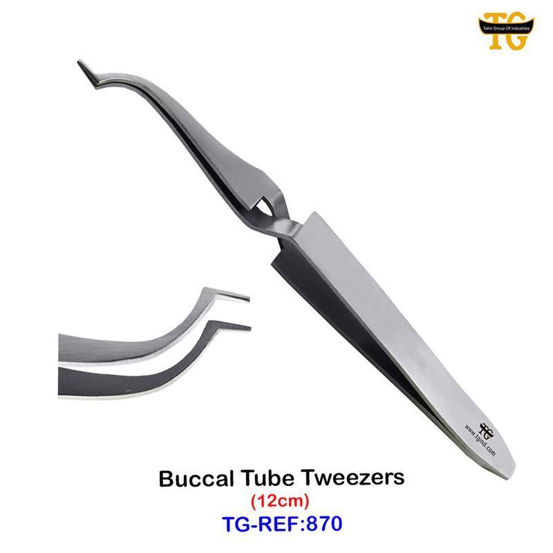 Buccal Tube Tweezers, dental instruments, TGI's own catalog photograph
