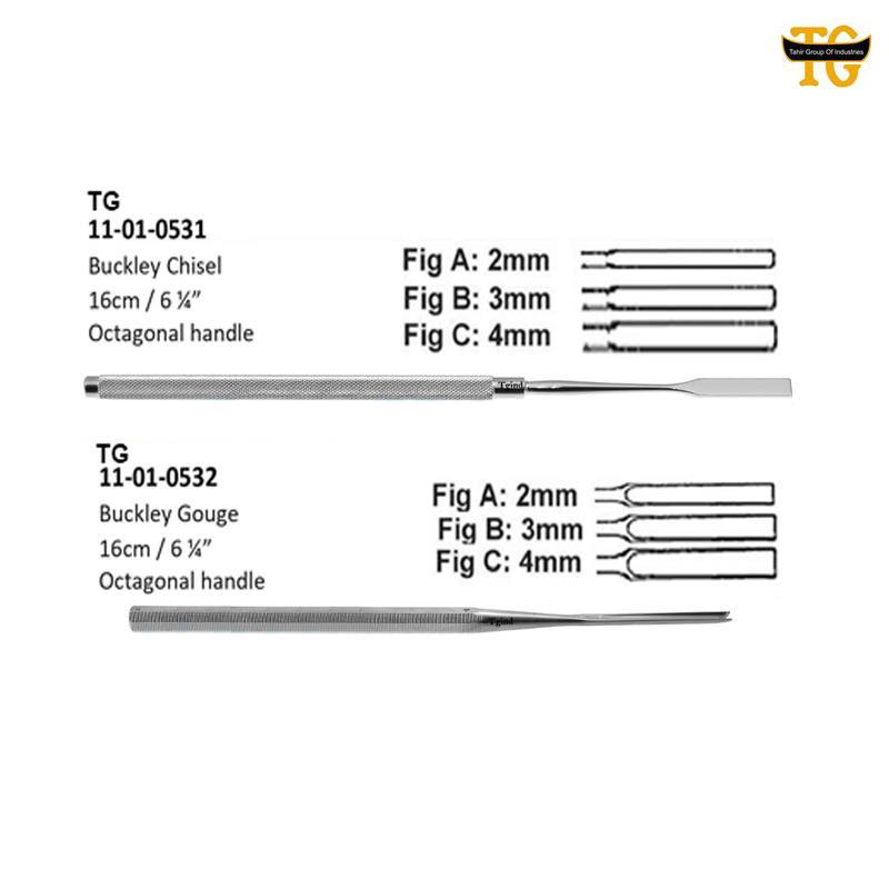 Buckley Chisel / Buckley Gouge, orthopedic instruments, TGI's own catalog photograph