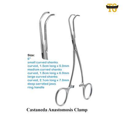 Castaneda Anastomosis Clamp, surgical instruments, TGI's own catalog photograph