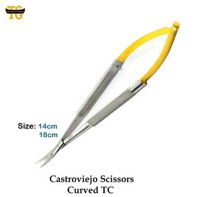 Castroviejo Cvd Scissors TC, surgical instruments, TGI's own catalog photograph