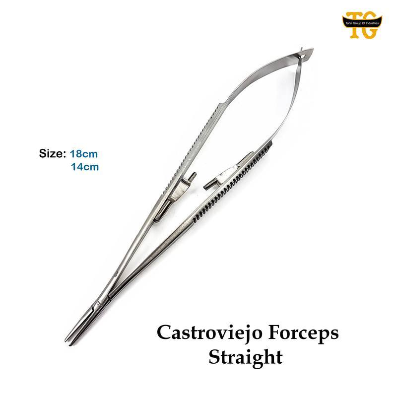 Castroviejo Forceps Str, surgical instruments, TGI's own catalog photograph