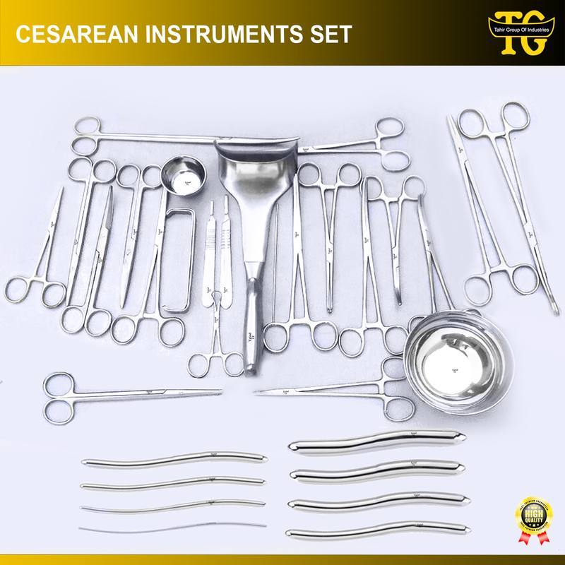 Cesarean Instruments Set, gynecology instruments, TGI's own catalog photograph