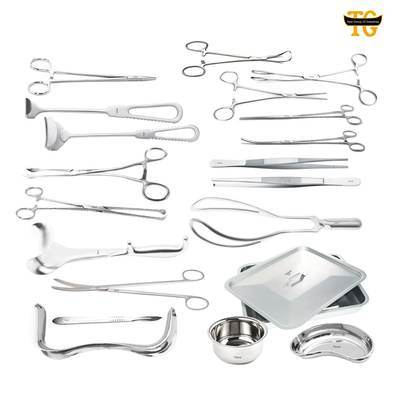 Cesarean Set, gynecology instruments, TGI's own catalog photograph