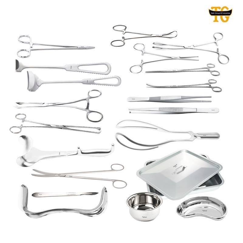Cesarean Set, gynecology instruments, TGI's own catalog photograph