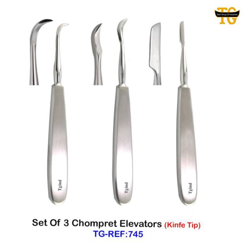 Chompret Elevator Set, dental instruments, TGI's own catalog photograph