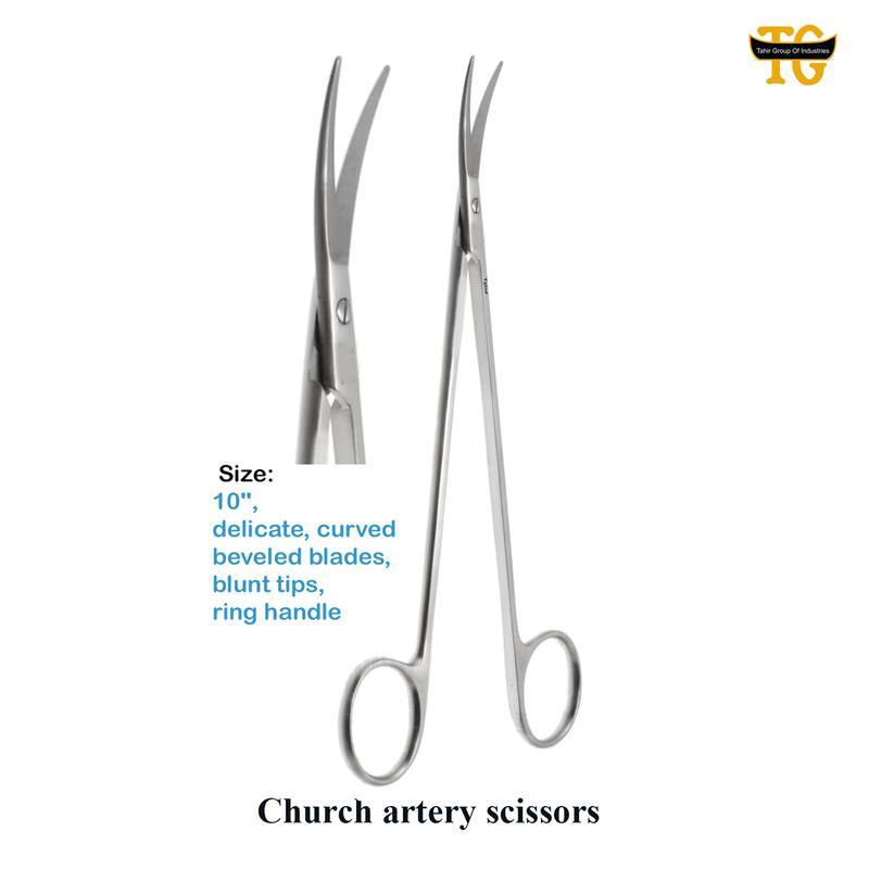 Church Artery Scissors, surgical instruments, TGI's own catalog photograph
