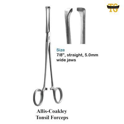Coakley Allis Tissue Forceps, surgical instruments, TGI's own catalog photograph