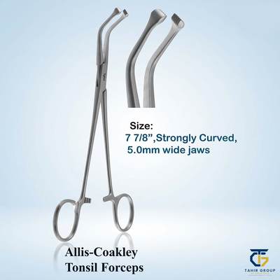 Coakley Allis Tissue Tonsil Forceps, ENT instruments, TGI's own catalog photograph