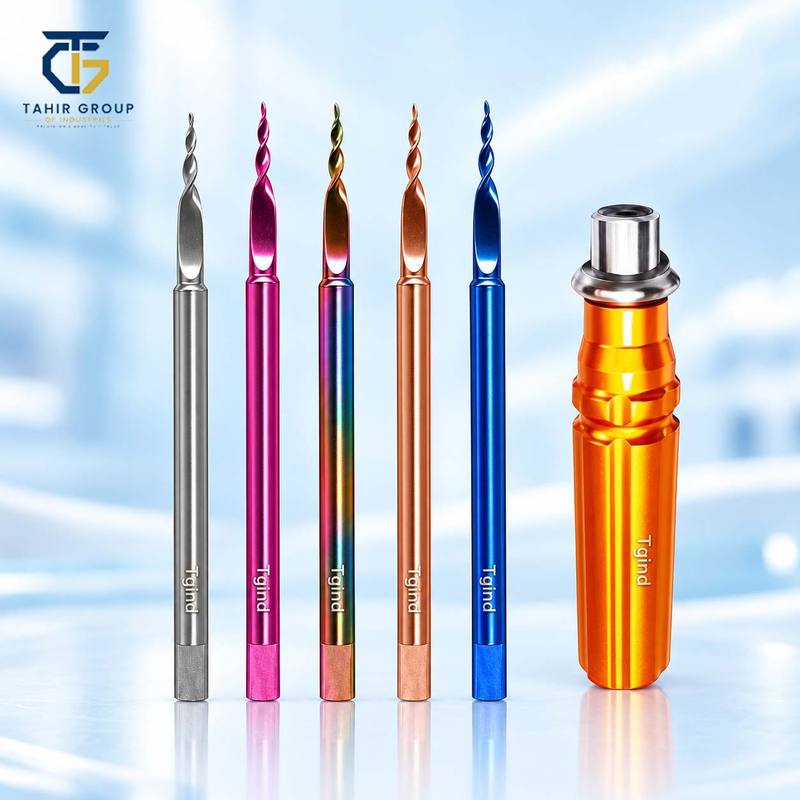 Cobalt Lickrish Spiral Curette Set, gynecology instruments, TGI's own catalog photograph