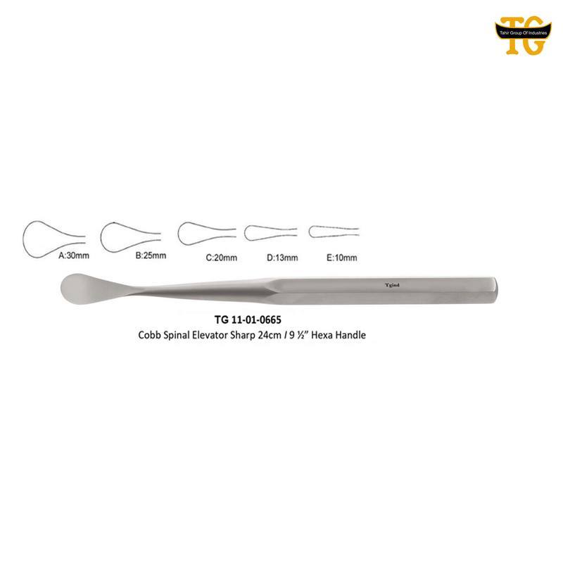 Cobb Spinal Elevator Sharp Hexa Handle, orthopedic instruments, TGI's own catalog photograph